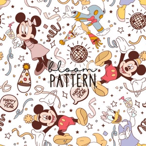 New years seamless Pattern, Magical New Years Eve Design, Holiday Party Seamless pattern, Surface Design