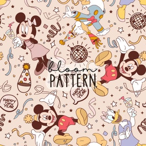 New years seamless Pattern, Magical New Years Eve Design, Holiday Party Seamless pattern, Surface Design