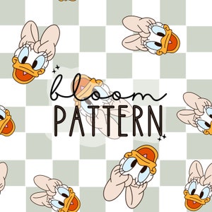 Magisch muis naadloos patroon, Duck Check naadloos patroon, Retro muis naadloos patroon, stofsublimatie
