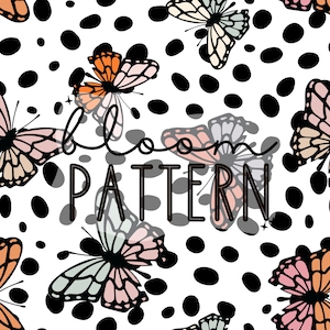 Butterflies Spring Seamless Pattern, Butterfly Seamless Repeating Pattern, Design for Fabric Printing Sublimation Commercial Use