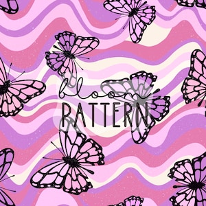 Butterflies Spring Seamless Pattern, Butterfly Seamless Repeating Pattern, Design for Fabric Printing Sublimation Commercial Use