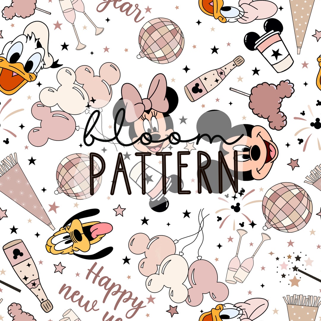 New Years Seamless Pattern, Magical New Years Eve Design, Holiday Party ...