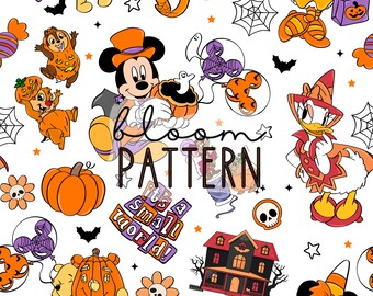 Halloween Magical Seamless Pattern, Mouse Design (JPEG)