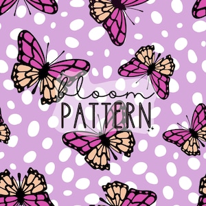Butterflies Spring Seamless Pattern, Butterfly Seamless Repeating Pattern, Design for Fabric Printing Sublimation Commercial Use