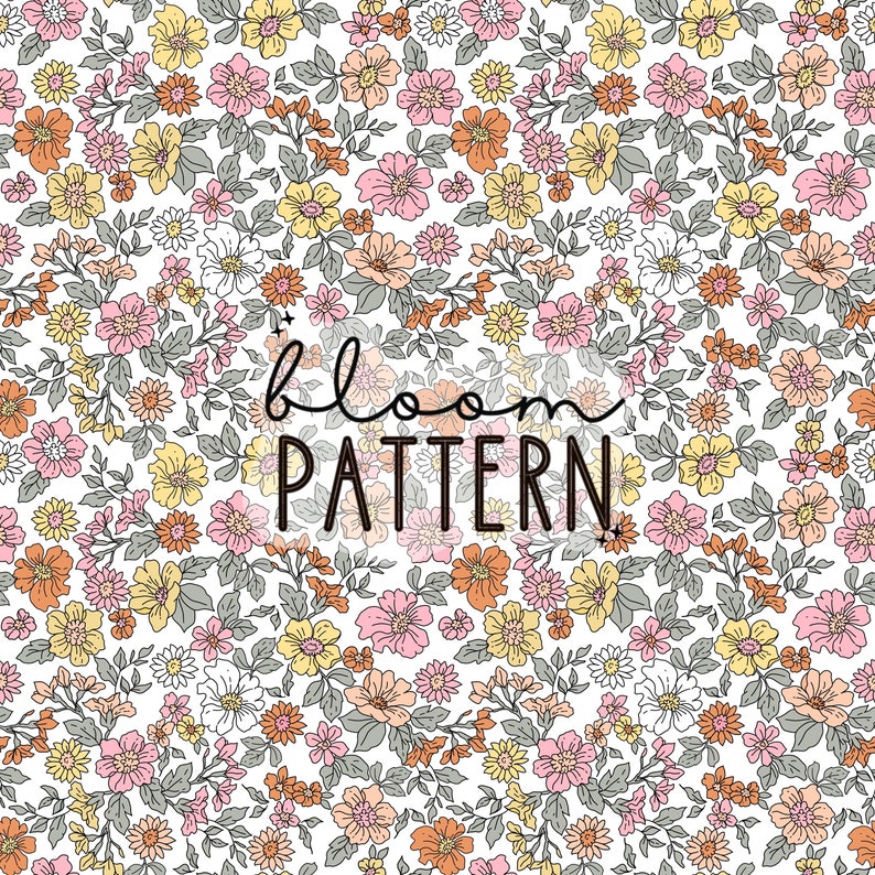Spring Summer Boho Floral Print Seamless Pattern Repeating File for ...