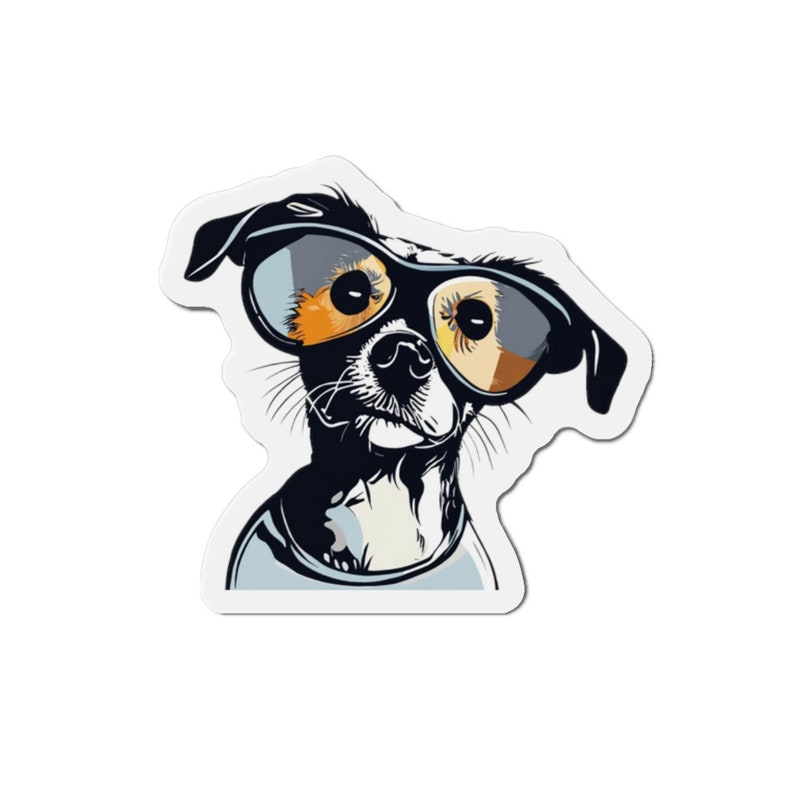 Hipster Rescue Dog Die-Cut Magnets image 2