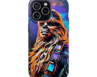 Coque de portable MagSafe avec illustration de Chewbacca trippy/Psychédélique pour iPhone 15, iPhone 14, iPhone 13