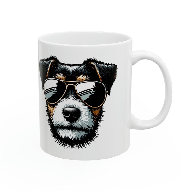 Hipster Hund mit Schattierungen Keramik Kaffeetasse, 11oz Bild 2