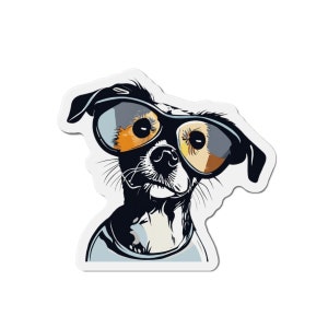 Hipster Rescue Dog Die-Cut Magnets image 3