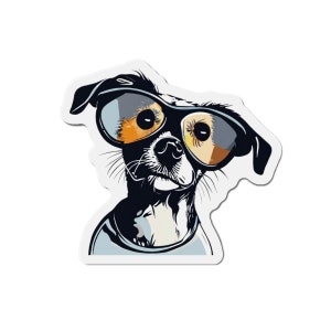 Hipster Rescue Dog Die-Cut Magnets image 1