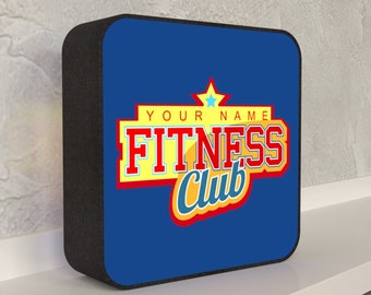 Fitness Gifts-Gym Gifts Led Sign-Custom Name Sign-Custom Night Light Up Sign Shadow Box-Led Lights Sign-Wooden Box