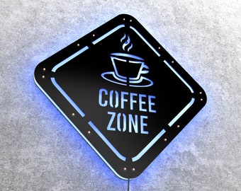 Coffee Bar Sign-Coffee Sign-Coffee Bar Decor-Custom Bar Sign-Lighted Wall Art-Restaurant Sign-Custom Night Light