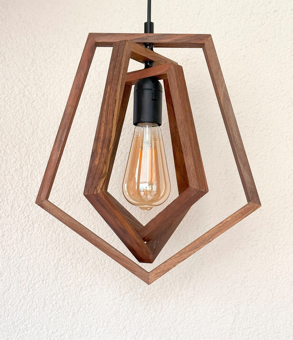 Walnut Kitchen Island Light Wood Pendant Lighting Chandelier Etsy