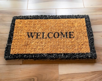 Handcrafted Kerala Coir Mat: Rustic Coconut Fiber Doormat