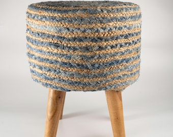 Handmade Bohemian Round Footstool (Set of 2)