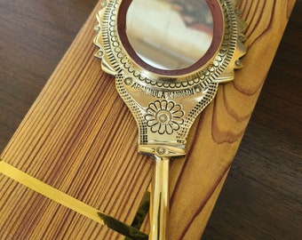 Handgefertigter Messing Aranmula Kannadi Spiegel - Indischer spiritueller Dekor