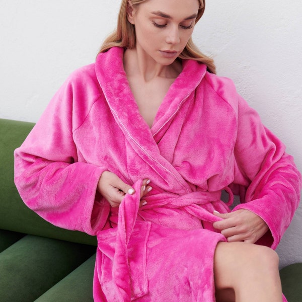 Pink Bathrobe Etsy