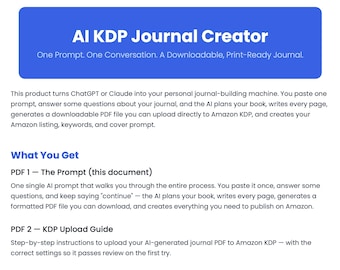 AI Prompt to Create a Complete Amazon KDP Journal PDF + Cover + Amazon Listing | 2026