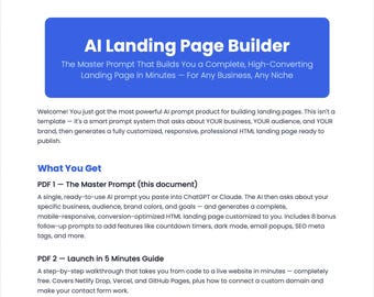 AI Prompt to Build a Professional Landing Page + 5-Min Launch Guide — No Coding 2026