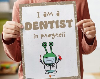 Tandartsposter kunst aan de muur Kinderkamerdecoratie Positieve affirmaties Kinderen opbeurende dagelijkse affirmaties Gelukkige kinderen Klaslokaalideeën Toekomstige banen