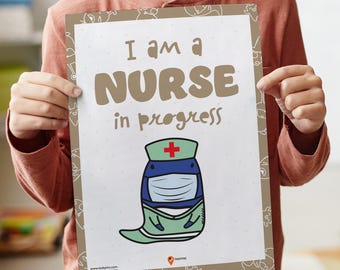 Plakat Pielęgniarka Sztuka Ścienna Wystrój Pokoju Dziecięcego Pozytywne Afirmacje Dzieci Podnoszące Na Duchu Codzienne Afirmacje Szczęśliwe Dzieci Pomysły Na Klasę Przyszłe Zawody