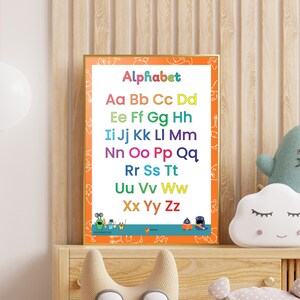 Affiche ABC art mural alphabet imprimable tout-petits Impression ABC Impressions Abc Alphabet ABC Apprendre l&#39;alphabet Pratiquer la petite enfance d&#39;ABC