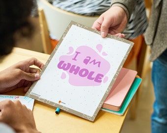 I Am Whole Affirmaties Muurkunst Kinderkamer Decor Positieve Affirmaties Kinderen Opbeurende Dagelijkse Affirmaties Kinderen bouwen vertrouwen Speciaal