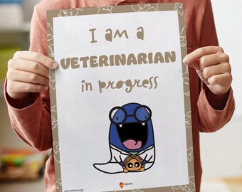 Dierenarts poster kunst aan de muur kinderkamer decor positieve affirmaties kinderen opbeurende dagelijkse affirmaties gelukkige kinderen klas ideeën banen dierenarts
