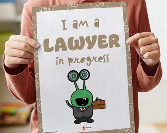 Lawyer Poster Wall Art Kids Room Decor Positive Affirmations Kids Uplifting Daily Affirmations Happy Children Classroom Ideas Future Jobs