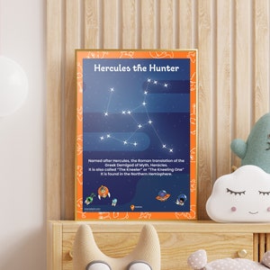 Hércules Imprimible Espacio Pared Estrella Dormitorio Ideas Decoración Espacio Arte Escuela Constelación Astronomía Clase Ideas Ciencia Geeks Noche Estrellas