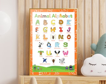 Animal Alphabet Poster Digital Download