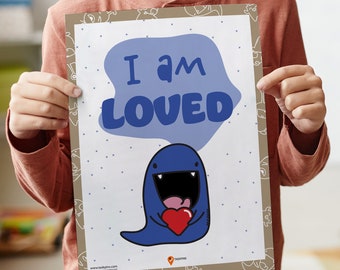 I Am Loved Affirmations Wall Art Kids Room Decor Positive Affirmations Kids Uplifting Daily Affirmations Children Build Confidence Quotes