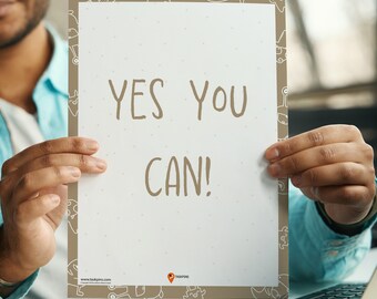 Yes You Can Wall Art Kids Room Decor Positive Affirmations Uplifting Quotes Daily Affirmations Children Build Confidence Kid