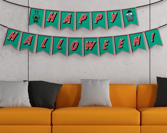 Halloween-bannerset Afdrukbare Halloween-ideeën Printbanner Spookachtige ideeën Leuk Halloween-decoratiepakket Monsterthema-banner Halloween-decor