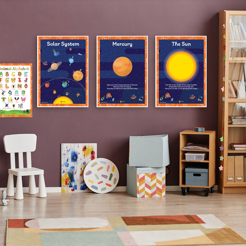 Mercury Planet Poster Space Printable Mercury Wall Art Poster Planet Kids Bedroom Poster Playroom Wall Decoration Mercury School Picture image 7