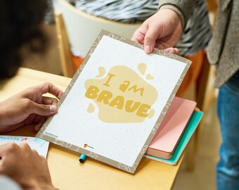 I Am Brave Affirmations Wall Art Kids Room Decor Positive Affirmations Kids Uplifting Daily Affirmations Children Build Confidence Mindset