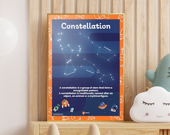 Constellation Space Printable Science Wall Art Kids Bedroom Ideas Wall Decoration Space Art School Constellation Astronomy Class Ideas Geeks