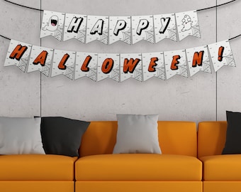 Halloween-bannerset Afdrukbare Halloween-ideeën Printbanner Spookachtige ideeën Leuk Halloween-decoratiepakket Spookthema-banner Halloween-decor