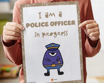 Plakat Policjanta Sztuka Ścienna Wystrój Pokoju Dziecięcego Pozytywne Afirmacje Dzieci Codzienne Afirmacje Szczęśliwe Dzieci Pomysły Na Klasę Przyszłe Zawody