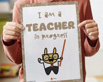 Leraar Poster Muurkunst Kinderkamer Decor Positieve Affirmaties Kinderen Opbeurende Dagelijkse Affirmaties Gelukkige Kinderen Klas Ideeën Toekomstige Banen