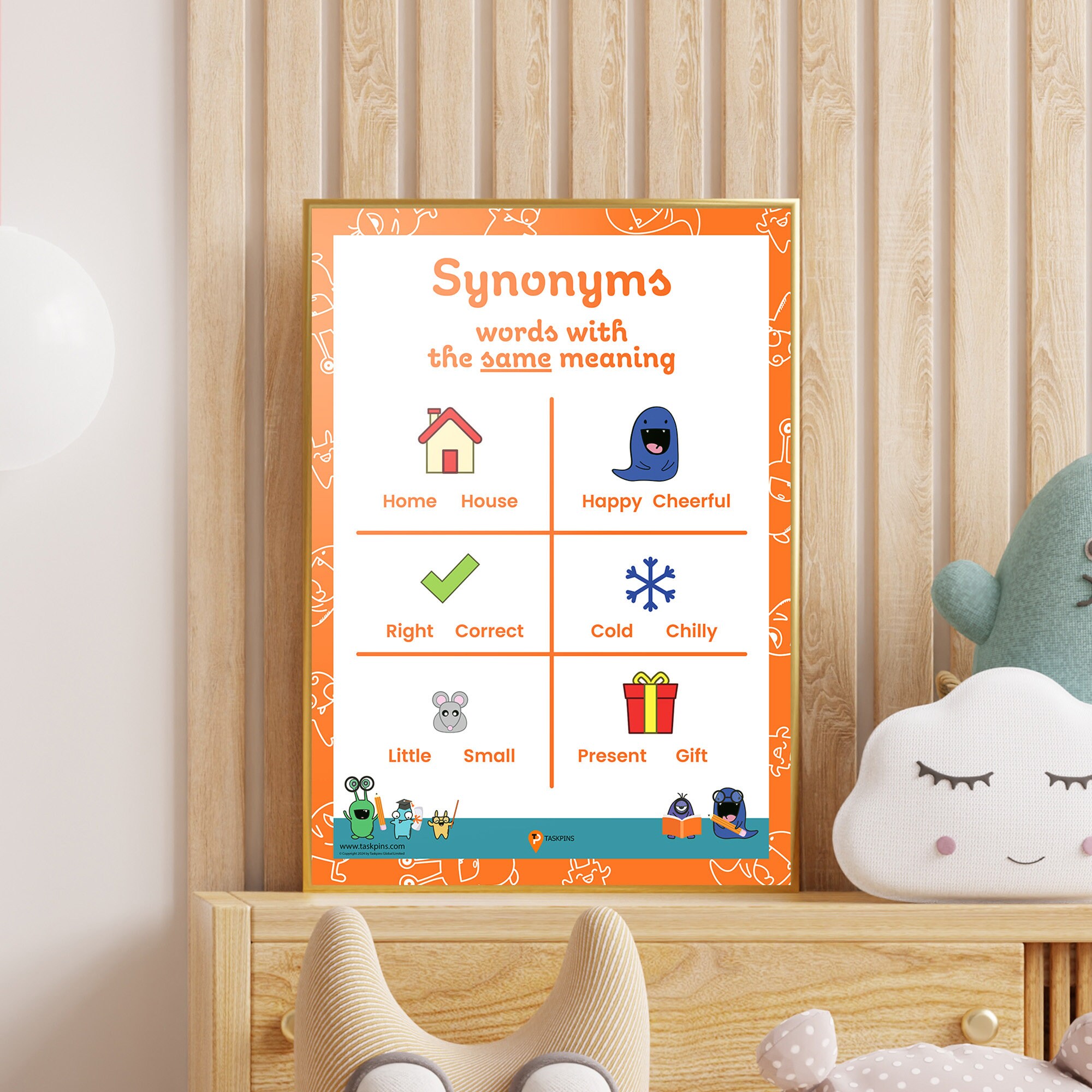 learn-english-poster-kids-synonyms-print-classroom-decor-english