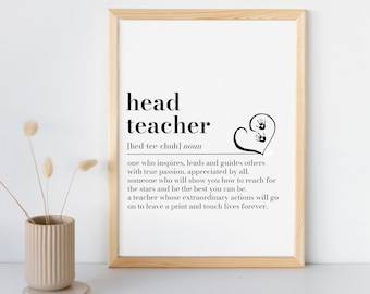 Impression numérique de la définition du directeur d'école, cadeau du directeur d'école, cadeau de remerciement du directeur d'école, cadeau pour le chef d'établissement, cadeau d'un parent, école primaire