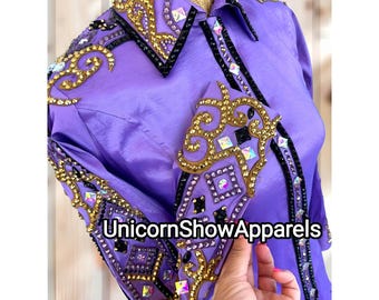 Chemise Fusion Enterprises Chemise De Spectacle équestre Western En Taffetas - Showmanship Horsemanship Pleasure Show - Fusion Enterprises, Neuf Jo T Shirt