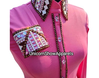 Baby Pink show shirt showmanship shirt western show shirt horse show shirt gift for her shirt for her pink day shirt horsemanship shirt