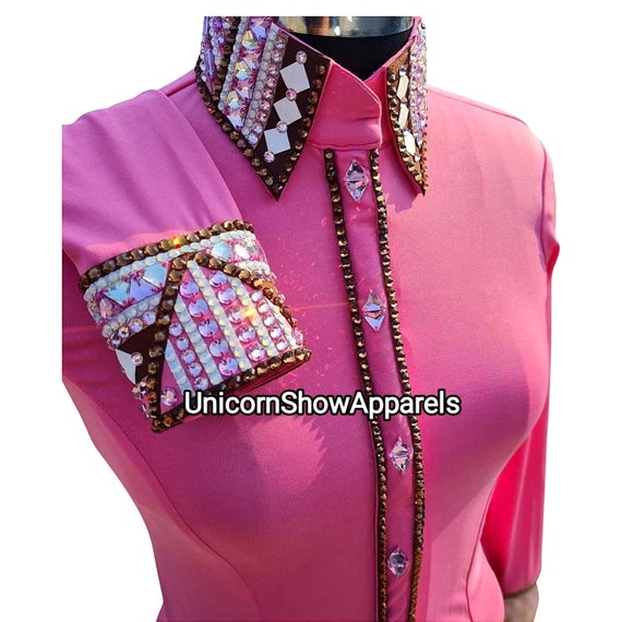Baby Pink show shirt showmanship shirt western show shirt horse show shirt gift for her shirt for her pink day shirt horsemanship shirt