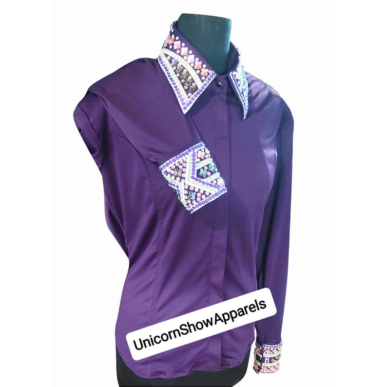 Sparkling Purple Show Shirt Showmanship Shirt Western Show Shirt