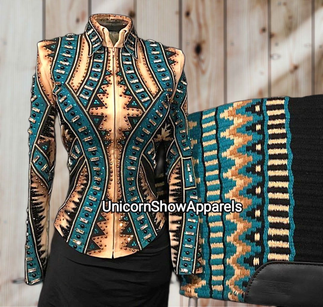 Combo Teal and Rust Showmanship Jacket and Pad Set Western Show Jacket ...