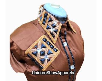 Light brown show shirt western show shirt showmanship jacket horsemanship jacket women show shirt horse riding shirt western show outfit