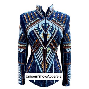 Blue showmanship jacket western show jacket horse show jacket women show jacket horse riding jacket handwork jacket custom show jacket
