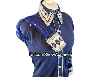 Veste Western Custom Rodeo Queen Showmanship. Chemise western de concours équestre de plaisance, équitation, veste rail femme, veste de concours western - Canada
